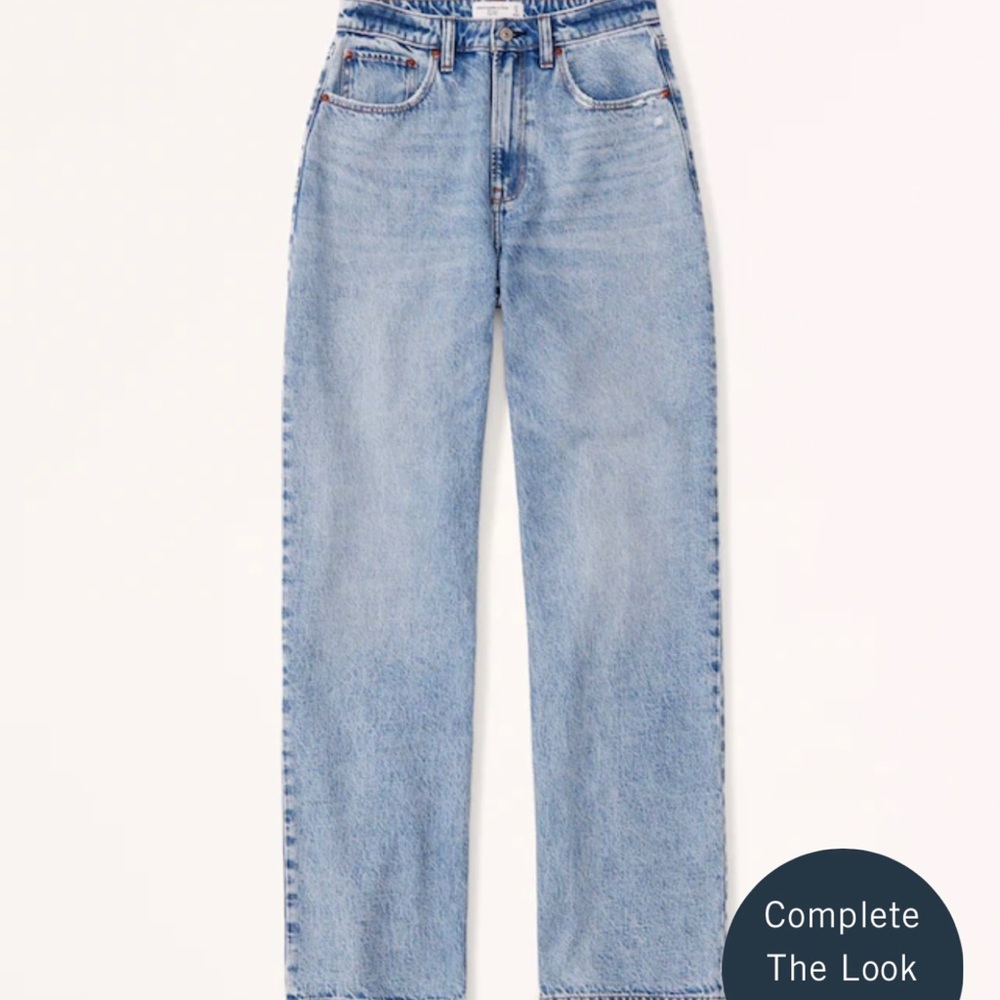 NWT Abercrombie & Fitch Loose High Rise Jeans Medium Wash
